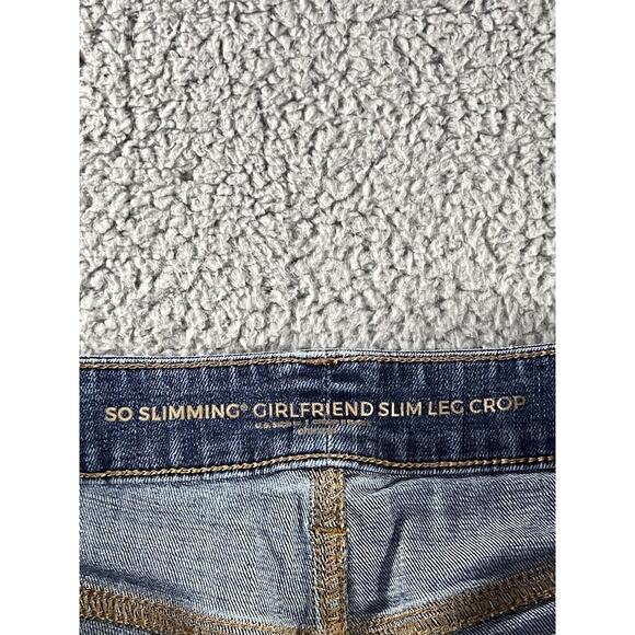 Chicos So Slimming Girlfriend Slim Leg Crop Jeans Womens US 12 Blue Denim Pants - Picture 3 of 9